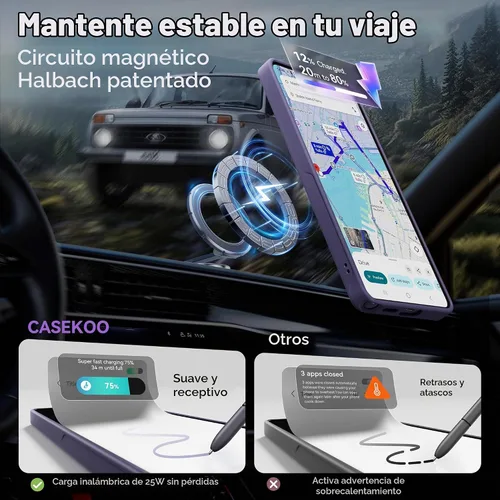 Vista 3 de CASEKOO - Carcasa para Samsung Galaxy S26 Ultra, 360 Spin Stand Fit for MagSafe, 18FT MIL-STD Protection, Shockproof Invisible Ring Holder Matte