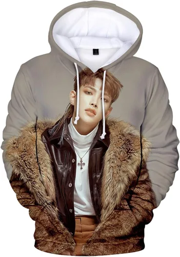 Vista 5 de Xkpopfans Kpop ATEEZ Sudadera con capucha con estampado 3D del tesoro Wooyoung San Mingi