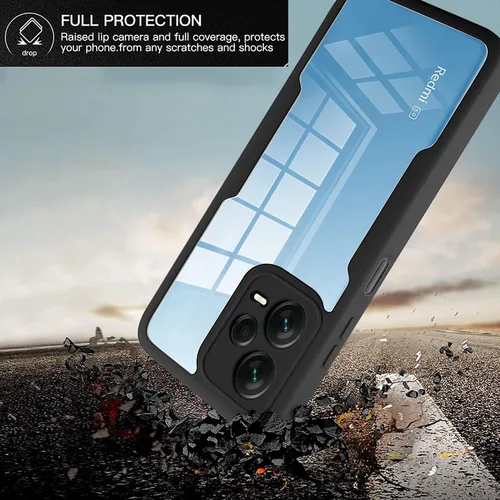 Vista 6 de CCSamll - Funda transparente para Xiaomi Redmi Note 12 Pro 5G con protector de pantalla, cuerpo completo, a prueba de golpes, delgada, cristal,