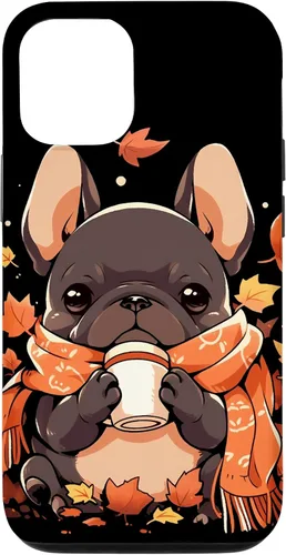 Vista 28 de French Bulldog Fall Autumn Pumpkin Spice Latte Frenchie Dog Case for iPhone 17