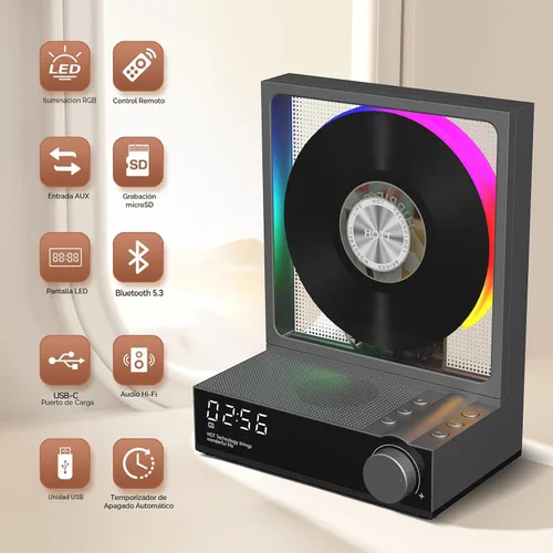 Vista 2 de HOTT - Reproductor de CD portátil, reproductores de CD retro Bluetooth 5.3 para el hogar, reproductor de música con altavoz de alta fidelidad, 4000