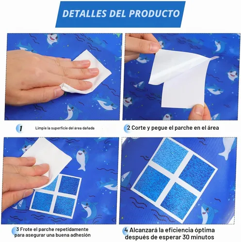 Vista 3 de Nuanchu - Parche de vinilo autoadhesivo para revestimiento de piscina, a cuadros, 12 x 40 pulgadas Waterproof PVC Sheet, Pool Patch Repair for