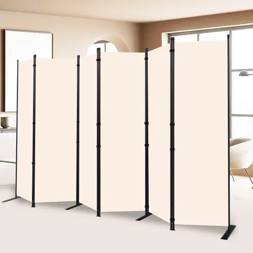 Vista 10 de Pantalla de pared divisora de habitación de 4 paneles de ancho para Beige