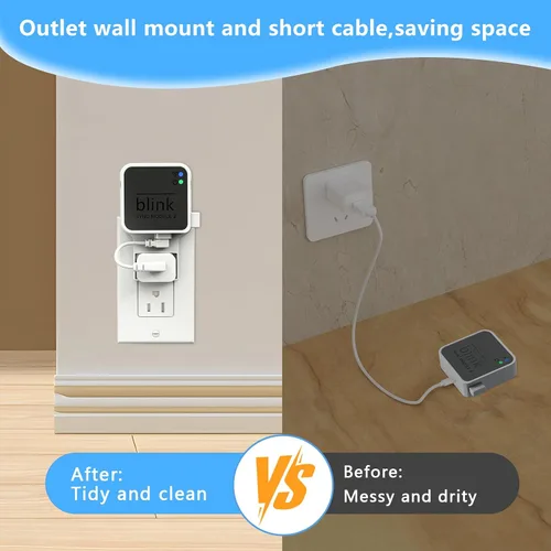 Vista 5 de Unidad flash USB Blink de 256 GB, con soporte de pared con toma de corriente para Blink Sync Module 2, almacenamiento USB Blink y soporte de cámara