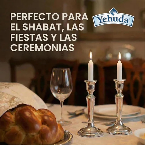 Vista 2 de Yehuda Velas de Shabat de 3 horas, 1 paquete, total de 12 velas