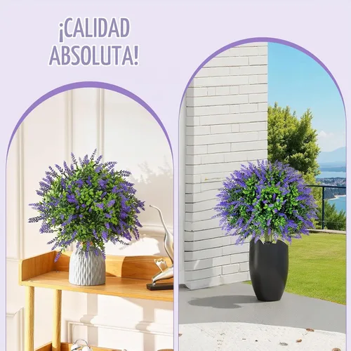 Vista 7 de Juego de 2 arbustos artificiales de boj de Navidad, plantas artificiales de exterior resistentes a los rayos UV de 20 pulgadas con picos de tierra 2