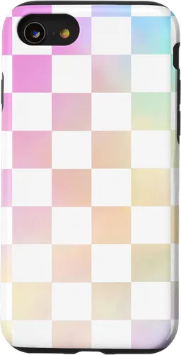 Vista 18 de Pastel Rainbow Checkerboard Checker Checked Pattern Case for iPhone 17