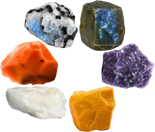 Vista 18 de Amazing Gemstone Cristales para manifestación de ansiedad, juego de 6 cristales curativos de amatista, sodalita, labradorita, angelita, granate