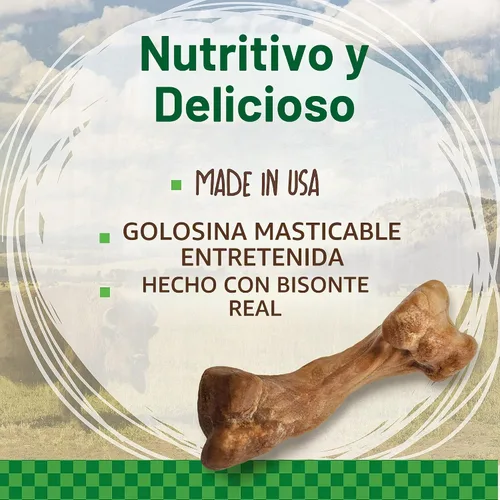 Vista 3 de Huesos comestibles para masticar para perros de tamaño grande de hasta 25 libras, sabores silvestres, marca Nylabone.
