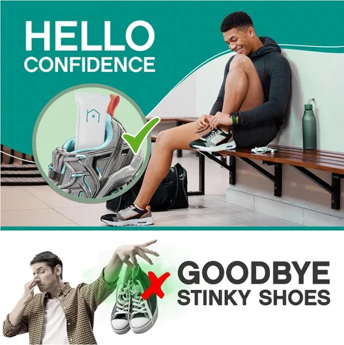 Vista 4 de Desodorizador de zapatos con zeolitas paquete de 1 Eliminador de olores, ambientador, absorbente de olores, zapatillas, bolsas de gimnasio, tacos