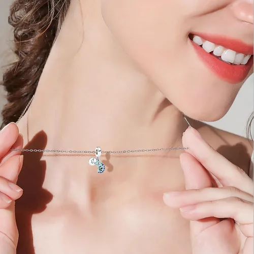 Vista 4 de Birth Stone Love Heart Flying House Mom Crown Balloons Smile Children Luchs Charms para pulseras de plata de ley 925, collares, regalos de joyería