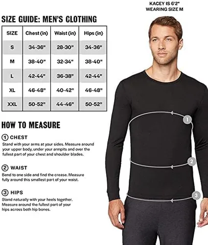 Vista 5 de 32 Degrees - Camiseta ligera para hombre, manga larga, ajuste de forma, elástico en 4 direcciones, térmica