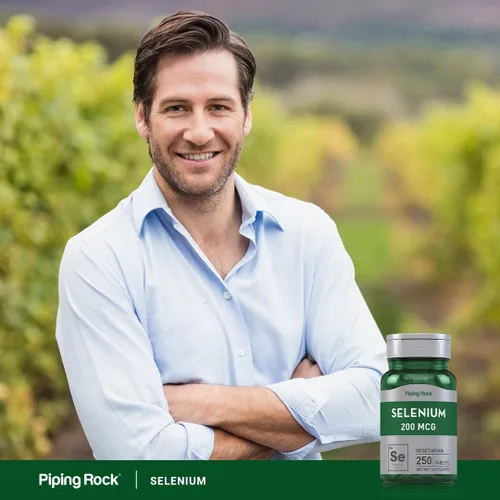 Vista 6 de Piping Rock Tabletas de selenio de 200 mcg 250 unidades Vegetariano, sin OMG, suplemento sin gluten