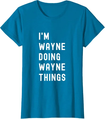 Vista 83 de Camiseta I'm Wayne Doing Wayne Things, Negro
