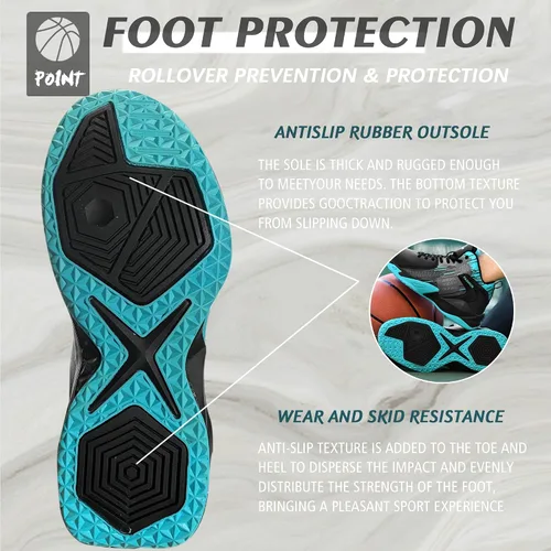Vista 4 de CJSPORX Men's Basketball Shoes Breathable Non-Slip Sneakers Fashionable Sports