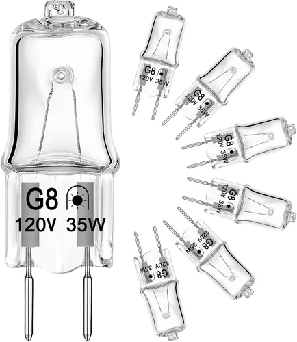 Vista 8 de Bombilla halógena G8 de 20 W, 120 V, T4, tipo JCD, base G8, bombillas de xenón bi-pines, regulables con larga vida útil, bombillas halógenas G8