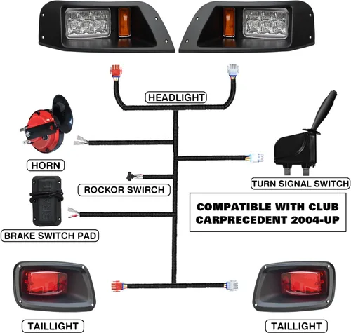 Vista 6 de Kits de luz LED para carritos de golf Shu-Ran para carritos EZGO TXT 1996-2013 (12V), Faros de carrito de golf súper brillantes con señales de giro