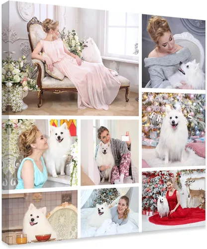 Vista 19 de DOARTDO Lienzo fotográfico personalizado con 4 collage de fotos múltiples, arte de pared personalizado para familia, niños, bebés, mascotas, marco
