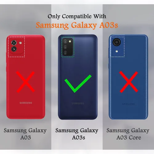 Vista 3 de Funda compatible con Samsung Galaxy A03s, con clip para cinturón, resistente, a prueba de golpes, protección de cuerpo completo para teléfono Negro