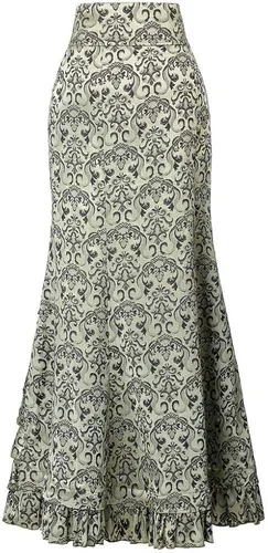 Vista 2 de Falda larga de sirena estilo punk con volantes