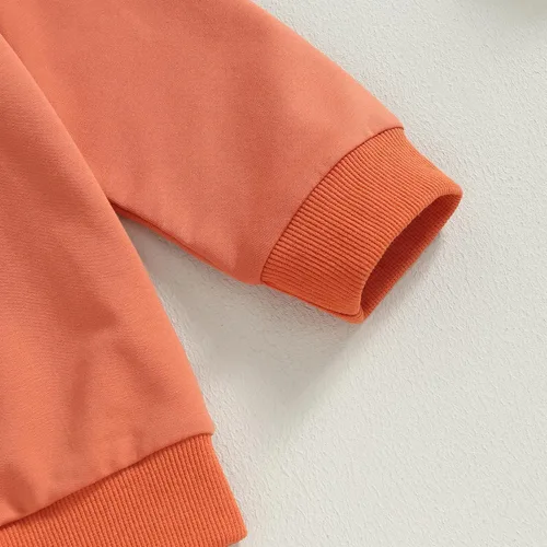 Vista 40 de Traje de Halloween para bebé niña, manga larga, cuello redondo, letras de fantasma, parte superior con estampado de fantasma, parte inferior