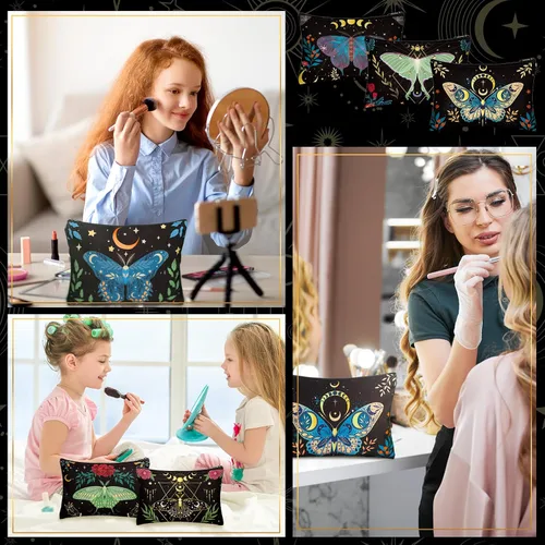 Vista 7 de Kajaia 12 Piezas Bolsas de Maquillaje Lindas Portátiles de Viaje Monedero Bolsillo para Artículos de Tocador Organizador de Maquillaje
