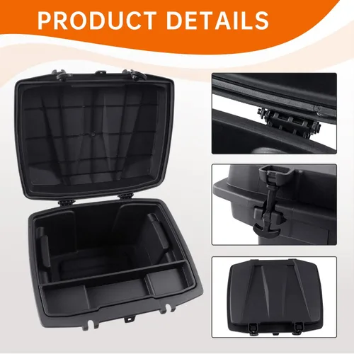 Vista 3 de Caja de carga trasera extraíble compatible con Can Am Defender HD5/HD8/HD10/Commander de doble capa para maletero, caja de almacenamiento de carga