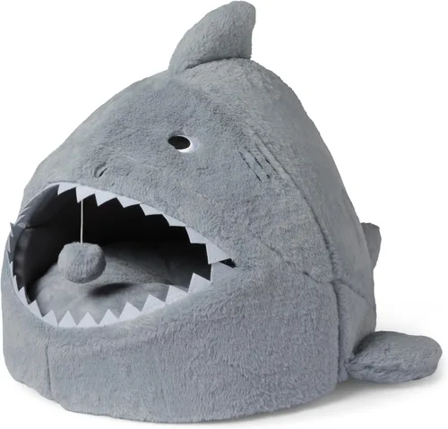 Vista 7 de Amazon Basics Cat House 1 piso, condominio plegable para gatos con almohadilla de sisal para rascar, color gris
