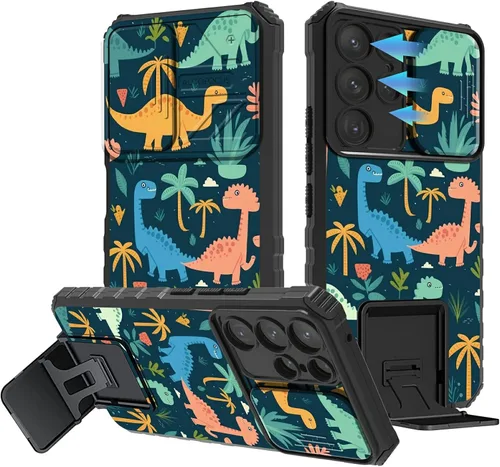 Vista 49 de Funda para Samsung Galaxy A13 5G/4G/A04S, Galaxy A13 5G con cubierta de cámara deslizante, funda de doble capa integrada con función atril