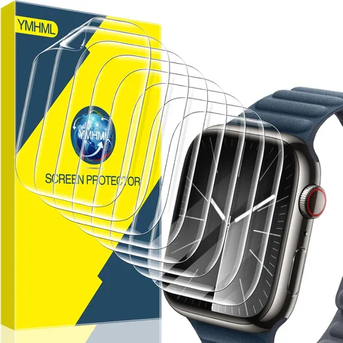 Vista 7 de YMHML - [Juego de 2] Protector de pantalla de vidrio templado compatible con Apple Watch de 38mm Series 3/2/1 con estuche negro duro, cubierta