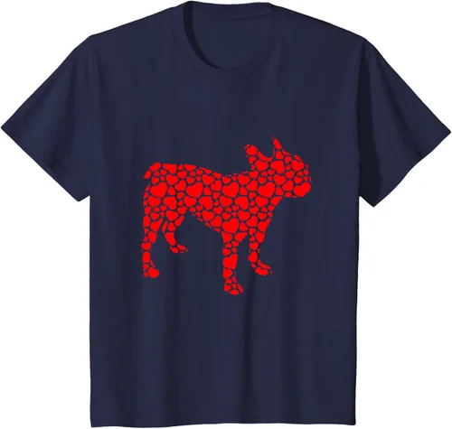 Vista 28 de Camiseta de San Valentín con forma de corazón Bulldog francés, Negro