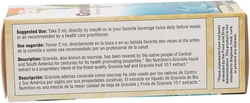 Vista 4 de Bio Nutrition Graviola Extracto Líquido de 4 onzas líquidas Suplemento herbal de guanábana Fórmula vegetariana