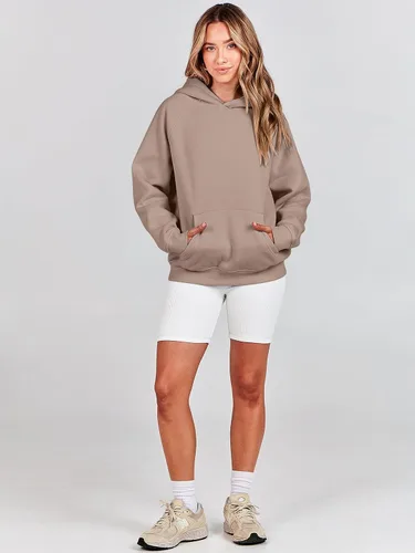 Vista 8 de ANRABESS - Sudaderas con capucha para mujer, sobre talla, de vellón de manga larga, modelo de 2024, para otoño