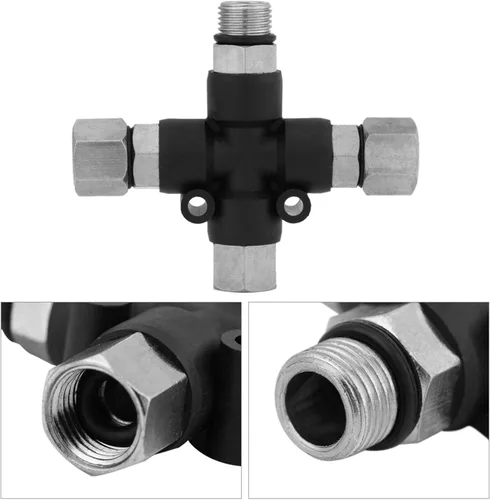 Vista 7 de Compresor de aerógrafo a adaptador de manguera de aerógrafo Conector divisor de 1/8 pulgadas BSP de 3 vías