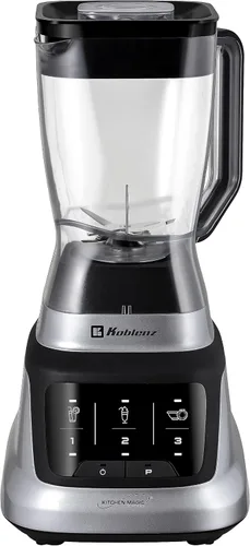 Vista 2 de Koblenz Licuadora profesional para encimera, 1200 W, 68 oz, negro/cromo, LKM-9406 Plateado