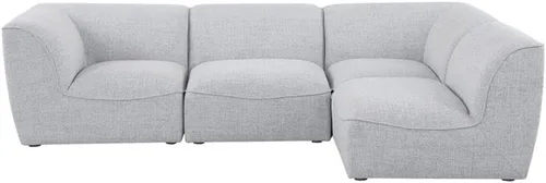Vista 10 de Meridian Furniture Miramar Collection Modern Seccional modular tapizado con textura de lino contemporáneo, 109 pulgadas de ancho x 71 pulgadas