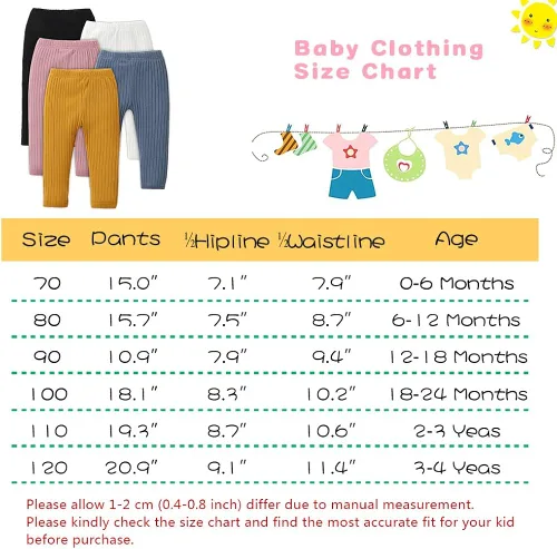 Vista 7 de Unikaka Unisex Baby 0-48 Months 5-Pack Pants in Grey White Black Orange and Pink