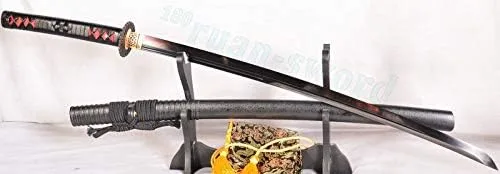 Vista 3 de 41 ''Flame HAMON Clay Templado Acero Doblado Japonés Katana Full Tang Sharp Blade