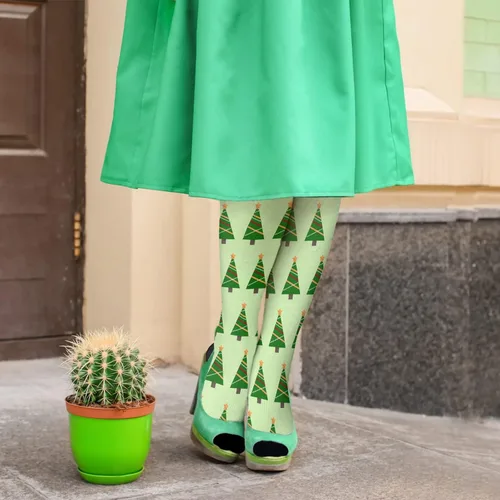 Vista 5 de devor Boot Socks Thigh High for Women Socks Boot Socks Funny christmas tree Sock