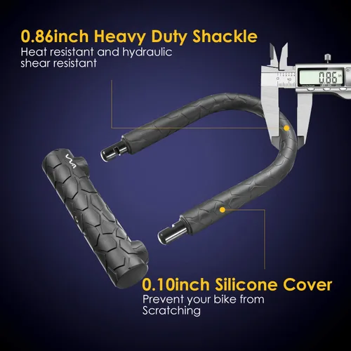 Vista 3 de Candado de bicicleta resistente antirrobo, cerradura en U para bicicleta con llave con cable de seguridad de 4 pies y soporte de montaje