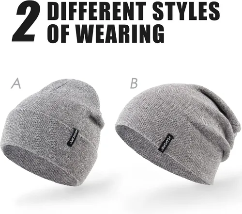 Vista 6 de VODIORE Beanie Hats for Men Women Winter Knit Hat Warm Slouchy Beanies Cuffed Skull Cap
