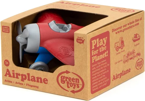 Vista 5 de Green Toys Avión - Libre de BPA, libre de ftalatos, avión aero rojo para mejorar el conocimiento aeronáutico de los niños. Juguetes