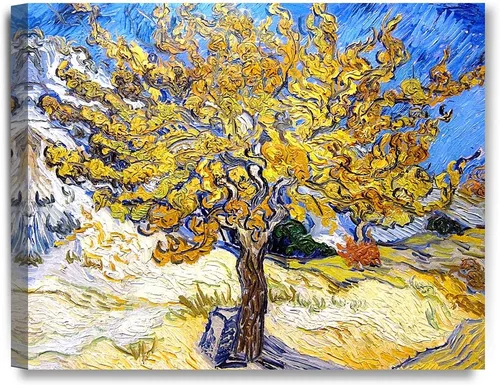Vista 13 de Serie de pinturas de Vincent Van Gogh (favoritos). Reproducción de arte clásico de Van Gogh, impreso en lienzo, Algodón, Almond Blossom, 16x20