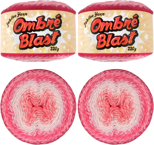 Vista 44 de JubileeYarn - Hilo Ombré Blast (7.76 oz/torta de algodón para bebé, 1 torta)