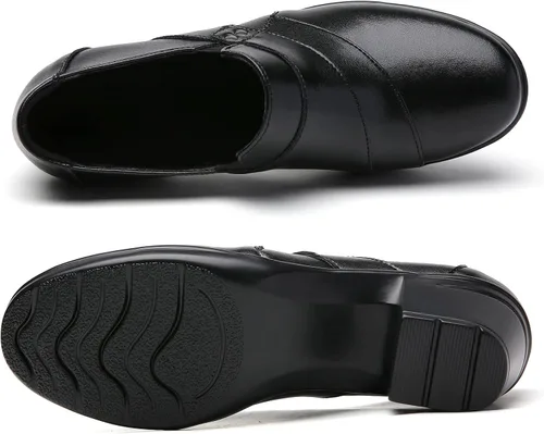 Vista 2 de Mocasines para mujer, casuales, cómodos, zapatos de tacón para mujer, mocasines y zapatos de trabajo para oficina, zapatos de negocios elegantes
