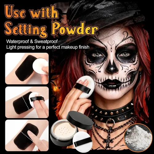 Vista 4 de Black & White Oil Face Body Paint Halloween Cosplay Makeup Accessories