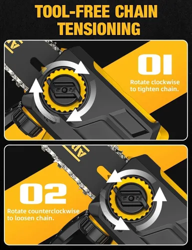 Vista 6 de Motosierra eléctrica sin escobillas de 12 pulgadas inalámbrica, para batería Dewalt 20V, motosierra compacta con corte potente de 44.3 pies/s