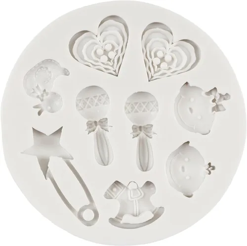 Vista 9 de Molde de silicona para pastel de bebé con temática de baby shower, moldes para pies de bebé para decoración de pastel de cumpleaños de bebé