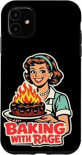 Vista 8 de Baking with Rage Retro 1950s Housewife Pop Art Humor Case for iPhone 17