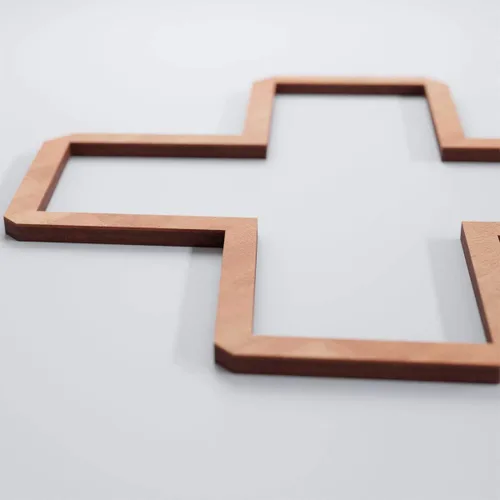 Vista 53 de 7 3/8"W X 7 3/8"H Extra Pequeño Fowler Decorativo Fretwork Madera Paneles De Pared, Aliso